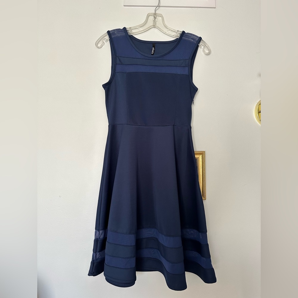 Lulus Final Stretch Navy Blue Dress
